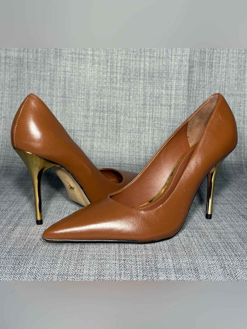 Arezzo Emily High Stiletto Pumps Cocoa Brown Size 7.5B